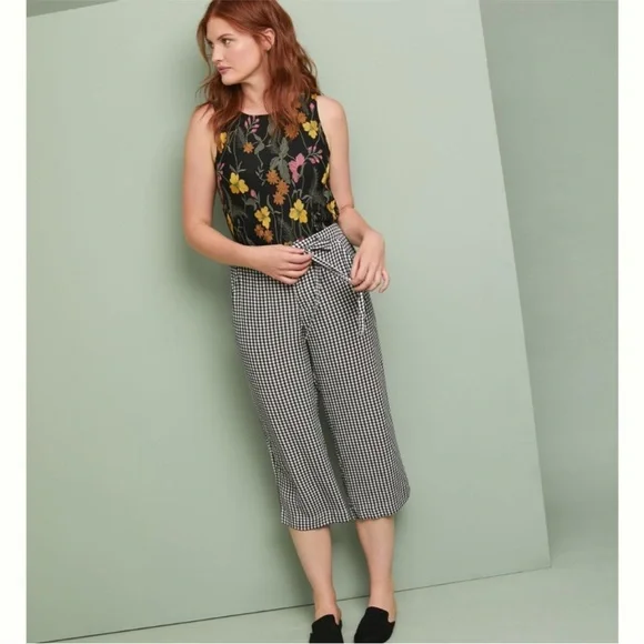 Anthropologie Meadow Rue black embroidered floral tank size L - Picture 3 of 9